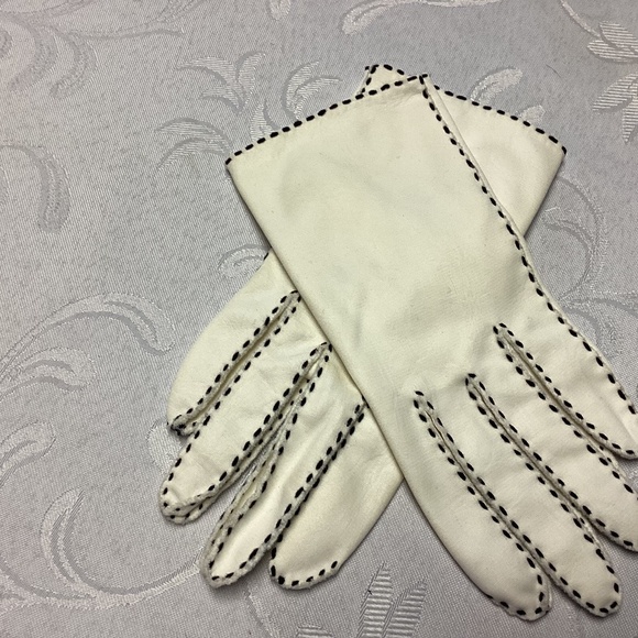 Van RAALTE black and white gloves New vintage 7 1/2 - Picture 1 of 7